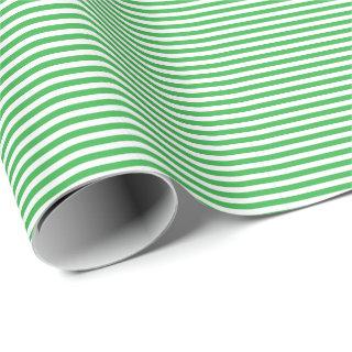Classic Modern Thin Green and White Striped