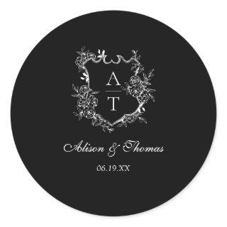 Classic Monogram Crest Wedding Envelope Seal