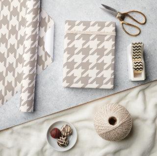 Classic Neutral Ivory Taupe Houndstooth Pattern