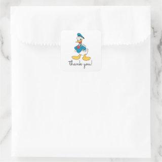 Classic Oh Boy Donald Duck Nautical Birthday Square Sticker