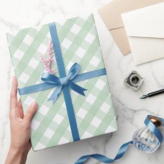 Classic Pastel Green Gingham Plaid Pattern