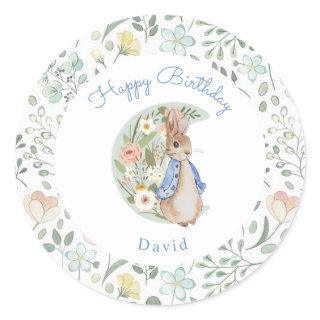 Classic Peter the Rabbit Beatrix Potter Birthday  Classic Round Sticker