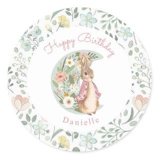 Classic Peter the Rabbit Beatrix Potter Birthday  Classic Round Sticker