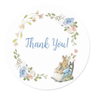 Classic Peter the Rabbit Twin Baby Shower  Classic Round Sticker