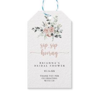 Classic Pink Rose Sip Sip Hooray Bridal Shower   Gift Tags