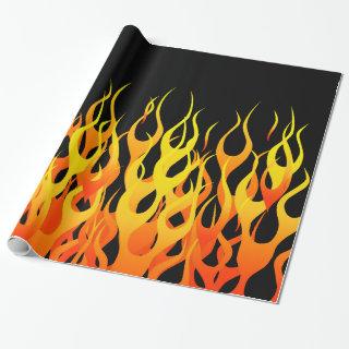 Classic Racing Flames on Solid Black