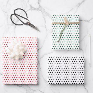Classic Red Green Black Polka Dots On White  Sheets