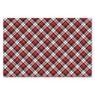Classic Red White Black Plaid Check Pattern Tissue Paper