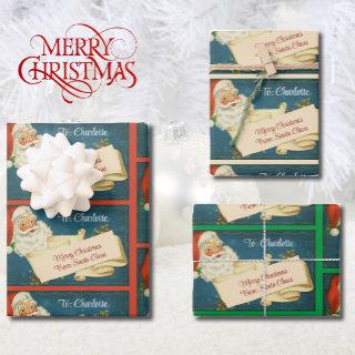 Classic Santa Claus Custom Child's Name From Santa  Sheets