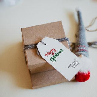 Classic Simple Merry Christmas Family Gift Tags