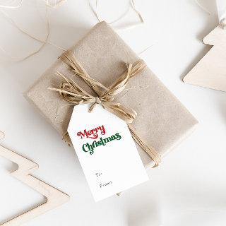 Classic Simple Merry Christmas To and From Gift Tags