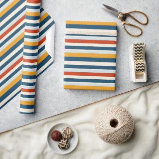 Classic Stripes Navy Blue Red Yellow Minimal