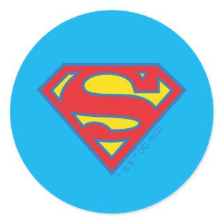 Classic Supergirl Logo with Blue Outline Classic Round Sticker