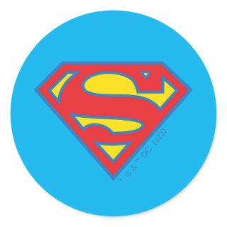 Classic Supergirl Logo with Blue Outline Classic Round Sticker