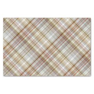 Classic Taupe Beige Brown Gray White Gingham Tissue Paper