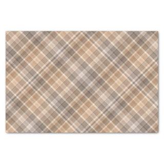 Classic Traditional Beige Tan Taupe Brown Gingham  Tissue Paper