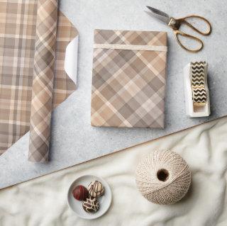 Classic Traditional Beige Tan Taupe Brown Gingham