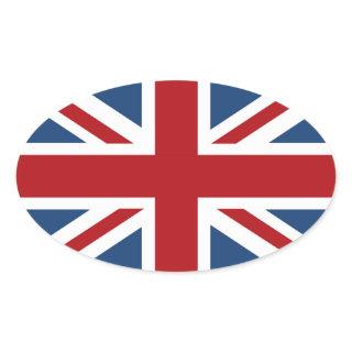 Classic Union Jack UK Flag Oval Sticker