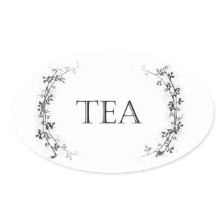 Classic Vine Design Tea Container Labels Stickers