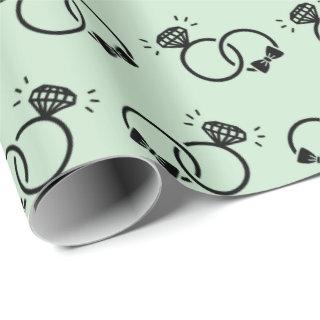 Classic Wedding Rings Design Light Green Seamless