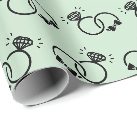 Classic Wedding Rings Design Light Green Seamless