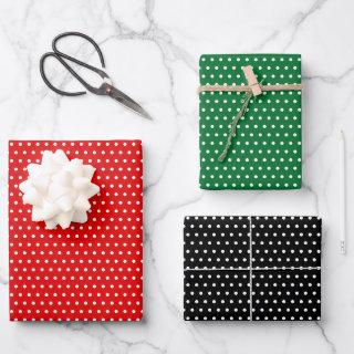Classic White Polka Dots On Red Green Black  Sheets