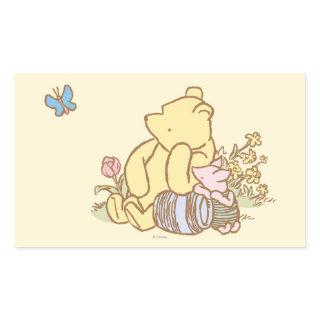 Classic Winnie the Pooh and Piglet 1 Rectangular Sticker