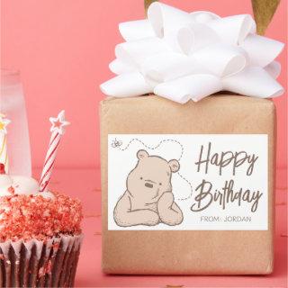 Classic Winnie the Pooh | Happy Birthday Gift Rectangular Sticker
