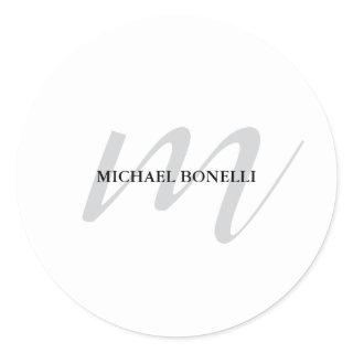 Classical calligraphy monogram professional classic round sticker