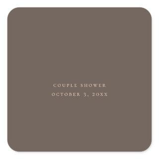 Classical Coffee Calligr. Wedding Couple Shower Square Sticker