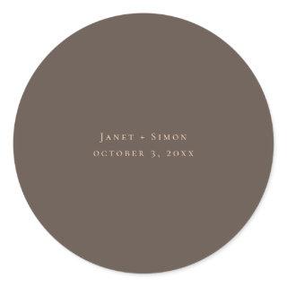 Classical Coffee Calligraphic Wedding Classic  Classic Round Sticker