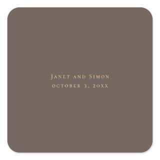 Classical Coffee Calligraphic Wedding Classic  Square Sticker