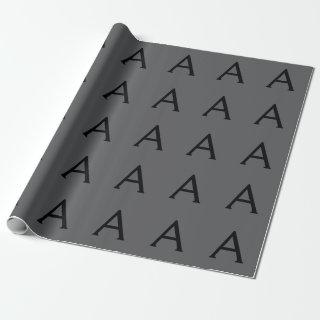 Classical Grey Simple Monogram Add Name Initial