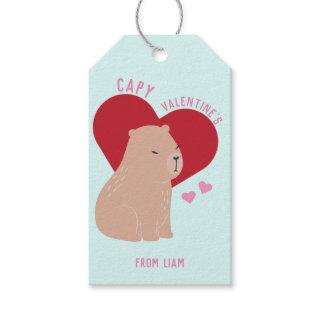 Classroom Valentine's Day Capybara Gift Tags