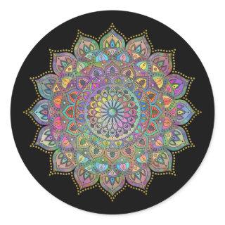Classy Colorfully Mandala India Style 1 Classic Round Sticker