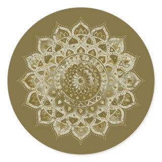 Classy Colorfully Mandala India Style 4 Classic Round Sticker