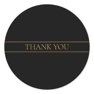 Classy Customizable Gold Text & Lines Classic Round Sticker