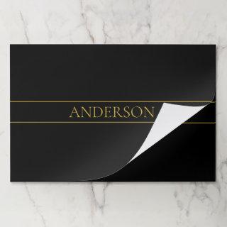 Classy Customizable Gold Text & Lines Paper Pad