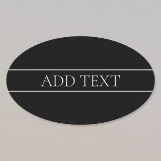 Classy Customizable White Text & Lines Oval Sticker