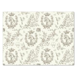 Classy Elegant Chic Beige Equestrian Toile Tissue Paper