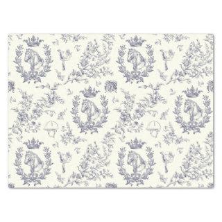Classy Elegant Chic Blue Equestrian Toile Tissue Paper