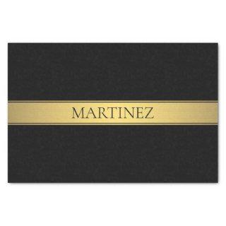 Classy Faux Gold Stripe & Black Background or DIY Tissue Paper