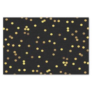 Classy Gold Foil Confetti Black Tissue Paper