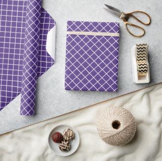 Classy Lavender Purple White Check Pattern