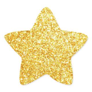 Classy Modern Elegant Blank Gold Glitter Template Star Sticker