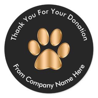Classy Pet Donation Logo Thank you Stickers