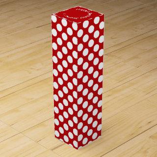 Classy Red Polkadot Pattern Birthday Gift  Wine Bo Wine Box