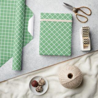 Classy Spring Mint Green White Check Pattern