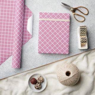 Classy Vintage Pink White Check Pattern