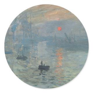 Claude Monet Impression Sunrise Soleil Levant Classic Round Sticker